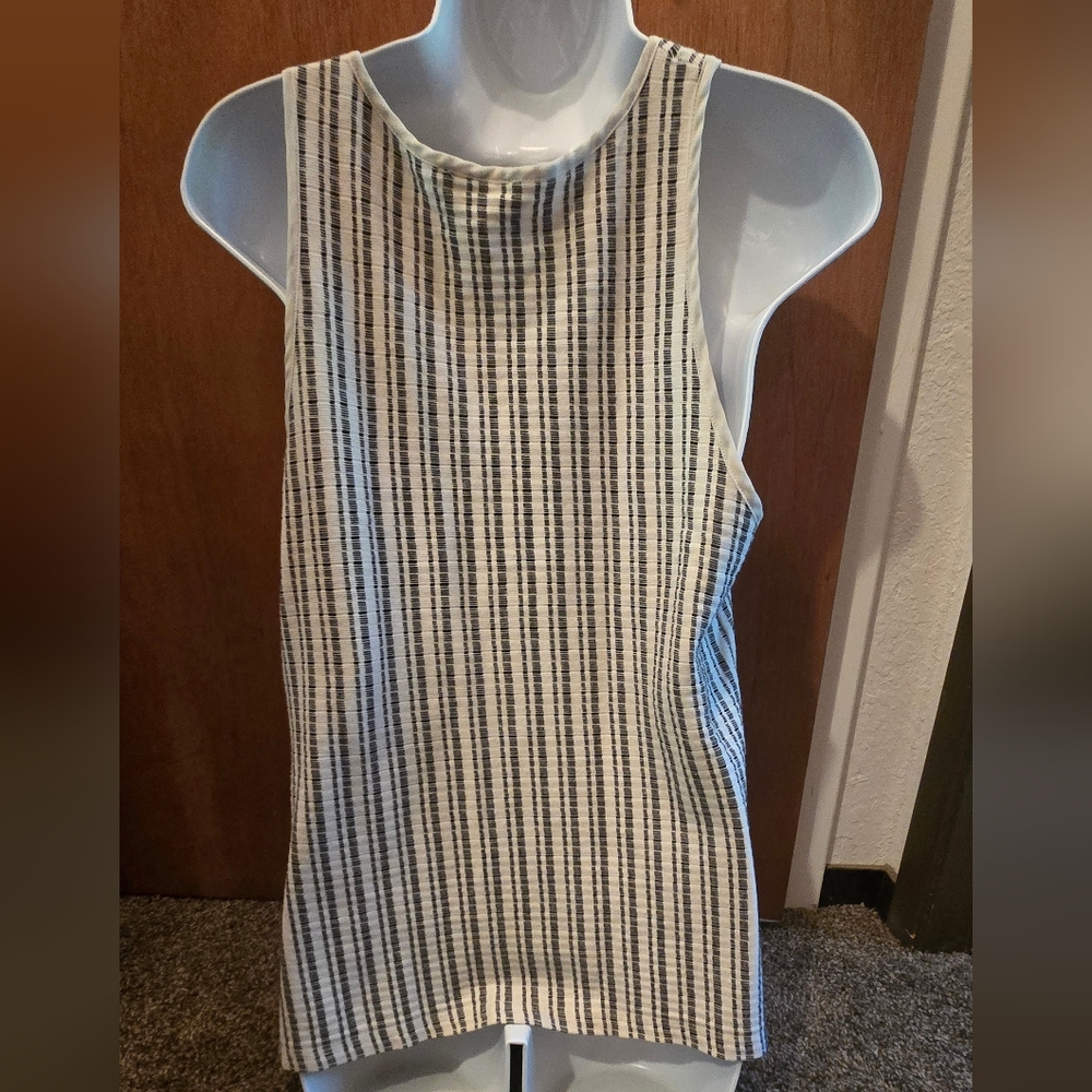 HOST PICK! 🎉Zara White/cream & Black Collection Knit Striped Tank Top SzL NWOT - Picture 6 of 7